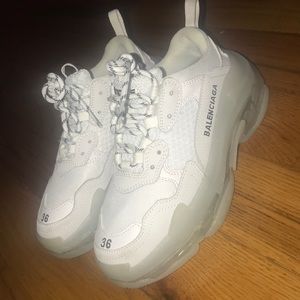White balenciaga triple S sneakers